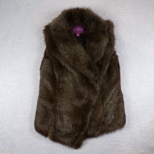 Saville Row Co. London Faux Fur Vest Women's Size M Brown